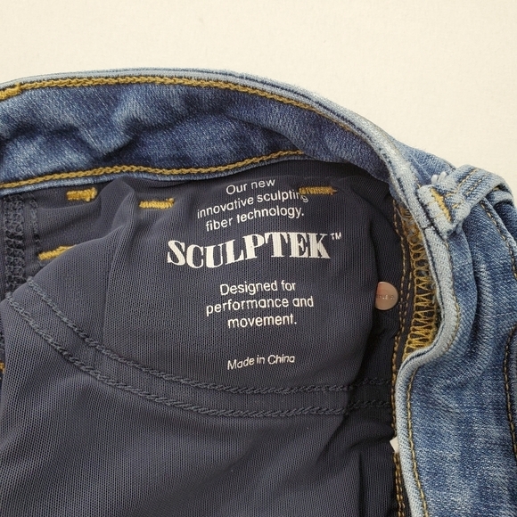 Athleta Sculptek Blue Jean 0 25x28 Azure Medium Wash Skinny Stretchy Athleisure - Picture 12 of 16